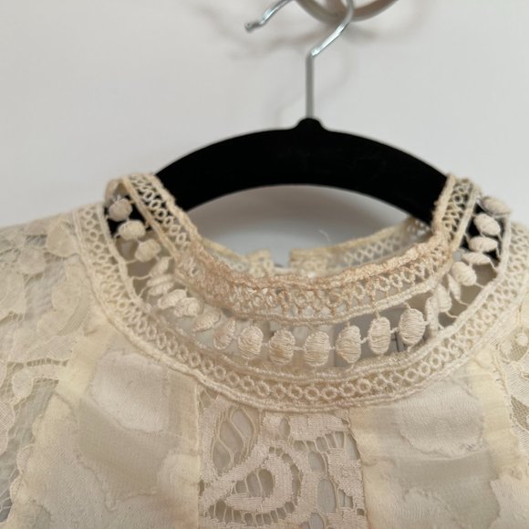 Anthropologie White Lace Babydoll Midi dress - Picture 4 of 9